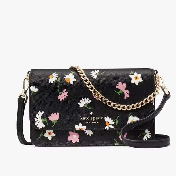Kate Spade Madison Floral Waltz Small Flap Crossbody
Black Multi 
NWT - Picture 2 of 16